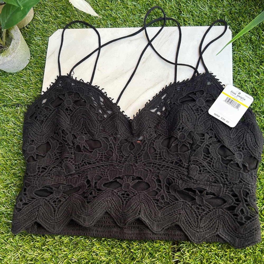 Free People black Lace bralette New without Tags size Medium M - Picture 9 of 10